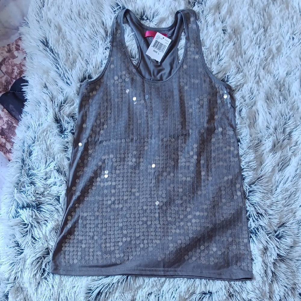 Women's Gray Sequin Tank Top